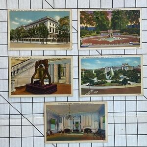 5 vintage postcards, Philadelphia postmarked, 1940-1958, Liberty Bell, and more